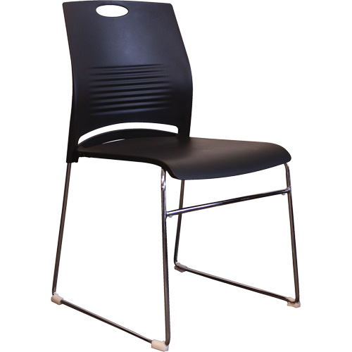 Chaises empilables s&eacute;rie Activ, Plastique, Hauteur 23", Capacit&eacute; 275 lb, Noir Action Paper