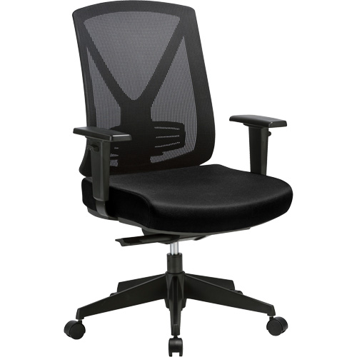 Chaise ajustable de premi&egrave;re qualit&eacute; &agrave; basculement synchronis&eacute; s&eacute;rie Activ, Tissu/Mailles, Noir, Capacit&eacute; 275 lb Action Paper