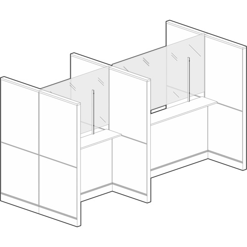 Clamp Mount Sneeze Guard, 48" W x 36" H Action Paper