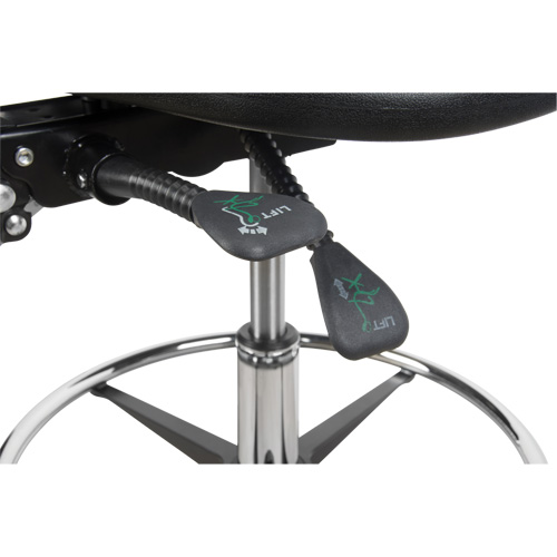 Tabouret robuste et ergonomique, Stationnaire, Ajustable, 39” - 48”, Polyur&eacute;thane Si&egrave;ge, Noir Action Paper