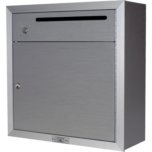 Collection Box, Surface -Mounted, 12-3/4" x 16-3/8", 2 Doors, Aluminum Action Paper
