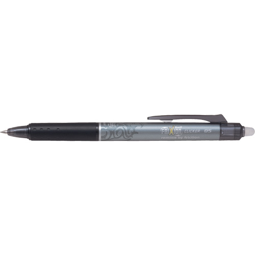 Frixion Point Clicker Pen, Black, 0.5 mm, Retractable Action Paper