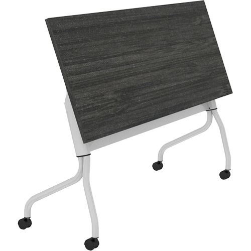 Newland Flip-Top Training Table, 24" L x 60" W x 29-1/2" H, Dark Brown Action Paper