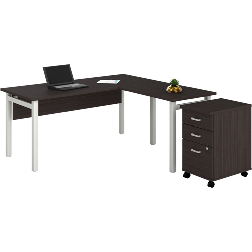 Newland "L" Shaped Desk with Pedestal Action Paper