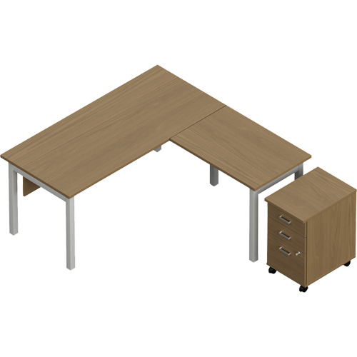 Newland "L" Shaped Desk with Pedestal Action Paper