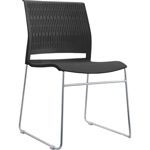 Chaises empilables, Polypropyl&egrave;ne, Hauteur 32-3/8", Capacit&eacute; 250 lb, Noir Action Paper