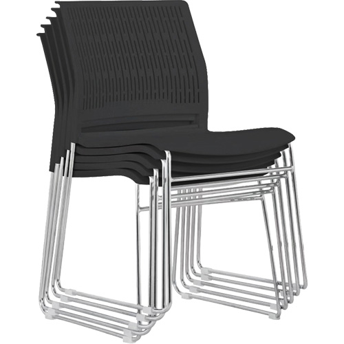 Chaises empilables, Polypropyl&egrave;ne, Hauteur 32-3/8", Capacit&eacute; 250 lb, Noir Action Paper
