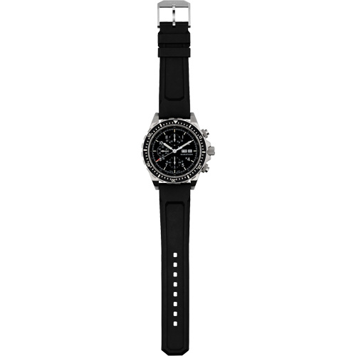 Tr&egrave;s grande montre chronographe automatique pour plongeur/pilote d'avion, Num&eacute;rique, &agrave; piles, 46 mm, Noir Action Paper