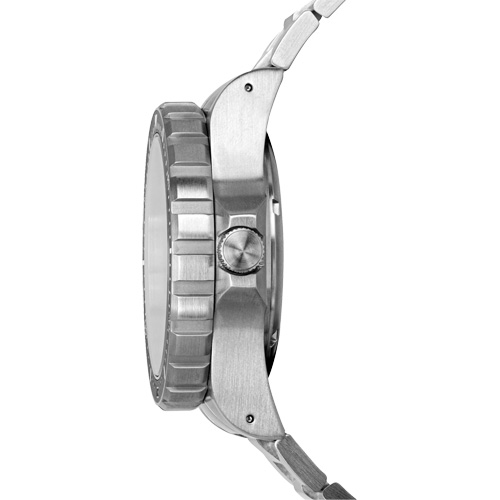 Jumbo Day/Date Automatic Watch with Stainless Steel Bracelet, Digital, Battery Operated, 46 mm, Silver Action Paper