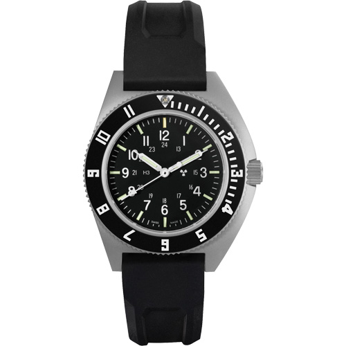 Steel Navigator Watch on 3-Piece Rubber Strap Kit, Digital, Battery Operated, 41 mm, Black Action Paper