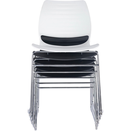 Stacking Chairs, Polypropylene, 32" High, 250 lbs. Capacity, Black Action Paper
