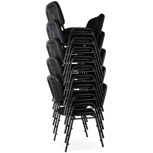 Stacking Chairs, Fabric, 32" High, 250 lbs. Capacity, Black Action Paper