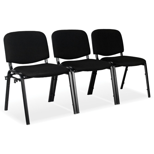 Stacking Chairs, Fabric, 32" High, 250 lbs. Capacity, Black Action Paper