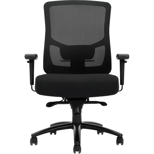 Chaise &agrave; dossier haut avec m&eacute;canisme &agrave; basculement synchronis&eacute; robuste Raven 400, Mailles, Noir, Capacit&eacute; 400 lb Action Paper