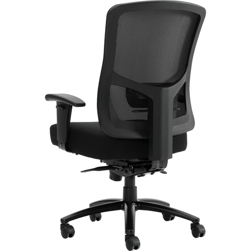 Chaise &agrave; dossier haut avec m&eacute;canisme &agrave; basculement synchronis&eacute; robuste Raven 400, Mailles, Noir, Capacit&eacute; 400 lb Action Paper