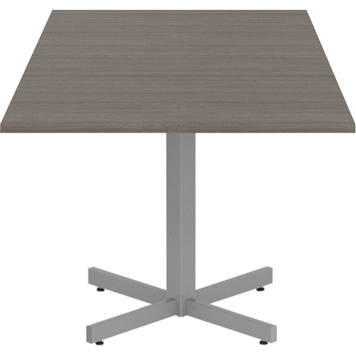 Newland Height-Adjustable Square Table, 36" L x 36" W x 29" H, 1" Top, Laminate, Brown Action Paper