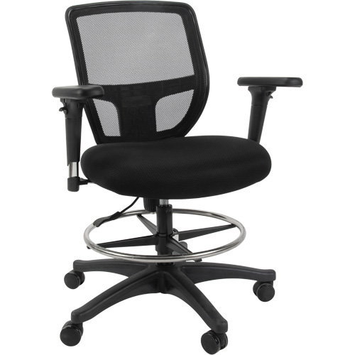Mesh Work Stool, Mobile, Adjustable Height, 450 lbs. Capacity Action Paper