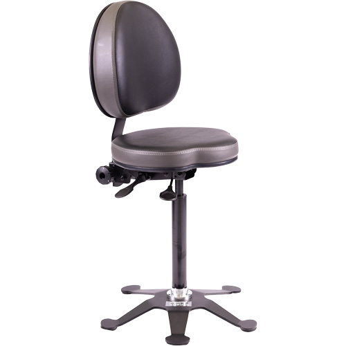 TA190 Ergonomic Industrial Stool, Stationary, Adjustable, Vinyl Seat, Black Action Paper