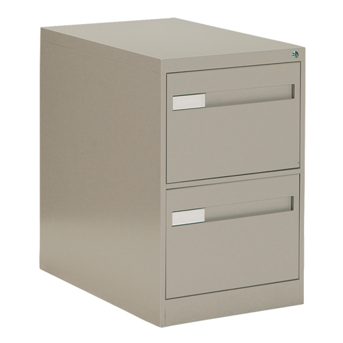 Vertical Filing Cabinet with Recessed Drawer Handles, 2 Drawers, 18.15" W x 26.56" D x 29" H, Beige Action Paper