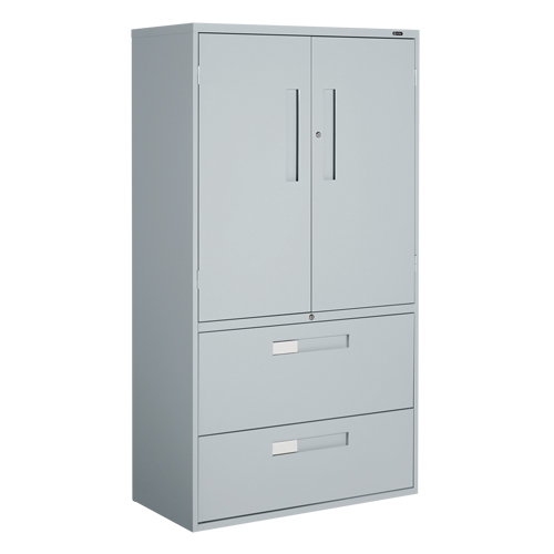 Armoire Multi-Stor, Acier, 3 Tablettes, 65-1/4" h x 36" la x 18" P, Gris Action Paper