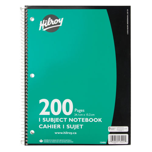 1 Subject Spiral Notebook Action Paper