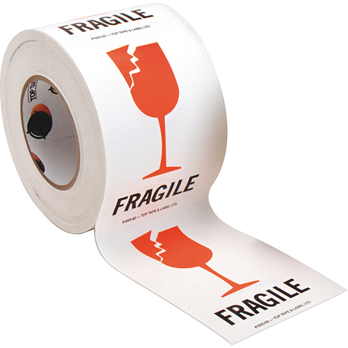 &eacute;tiquettes pour traitement sp&eacute;cial Fragile, 6" lo x 4" la, Rouge/blanc Action Paper
