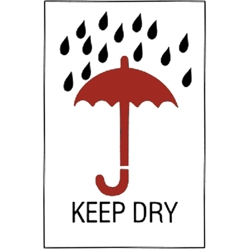 &eacute;tiquettes pour traitement sp&eacute;cial Keep Dry, 6" lo x 4" la, Rouge/blanc Action Paper