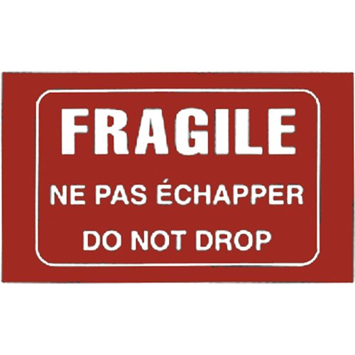&eacute;tiquettes pour traitement sp&eacute;cial bilingues Fragile, 5" lo x 3" la, Blanc/rouge Action Paper