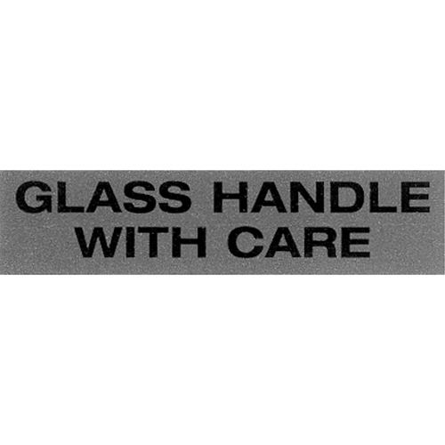 "Glass Handle with Care" Special Handling Labels, 5" L x 2" W, Black on Red Action Paper