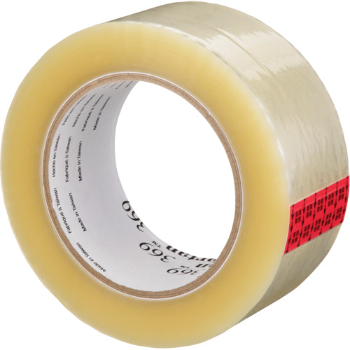 Tartan 369 Box Sealing Tape, Acrylic Adhesive, 1.6 mils, 48 mm (1-22/25") x 100 m (328') Action Paper