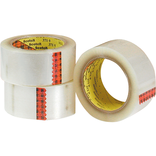 Scotch&reg; 375 Box Sealing Tape, Hot Melt Adhesive, 3.2 mils, 48 mm (1-22/25") x 50 m (164') Action Paper