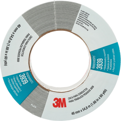 Ruban adh&eacute;sif 3939, 9 mils, Argent, 48 mm (2") x 55 m (180') Action Paper