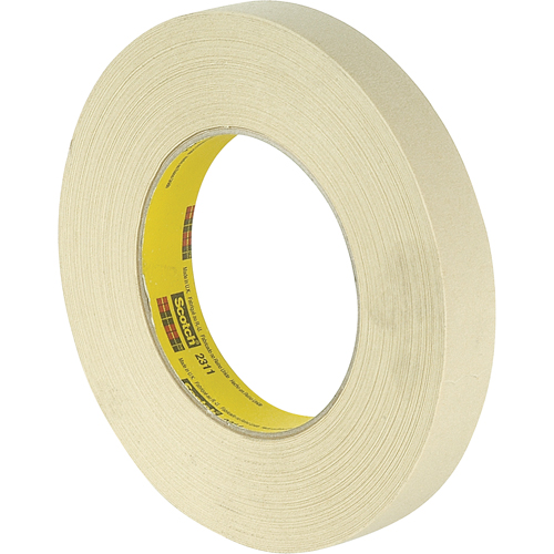 Scotch&reg; Performance 231 Masking Tape, 18 mm (3/4") x 55 m (180'), Tan Action Paper