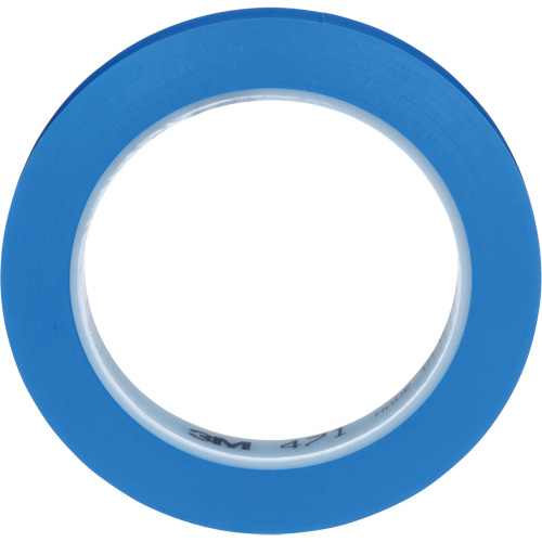 471 Vinyl Tape, 12 mm (1/2") W x 32.9 m (108') L, 5.3 mils, Blue Action Paper