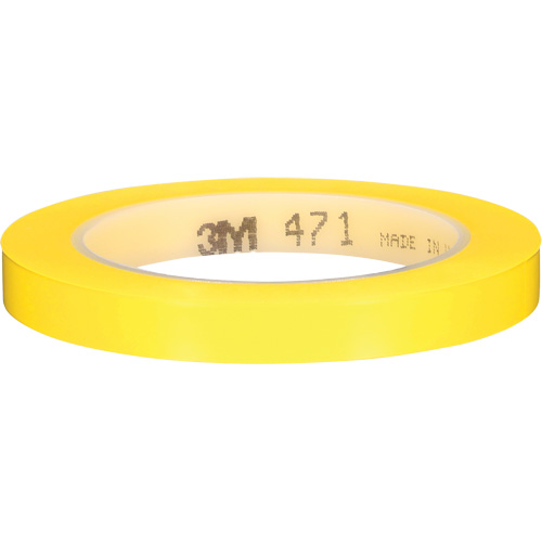 Ruban en vinyle 471, 12 mm (1/2") la x 32,9 m (108') lo, 5,3 mils, Jaune Action Paper