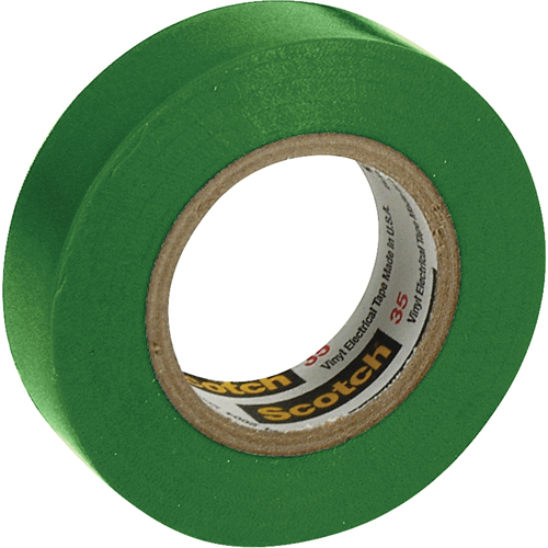 Rubans en vinyle pour codage en couleurs 35 Scotch, 12,7 mm (1/2") x 6,1 m (20'), Vert, 7 mils Action Paper