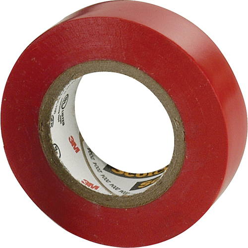 Rubans en vinyle pour codage en couleurs 35 Scotch, 12,7 mm (1/2") x 6,1 m (20'), Rouge, 7 mils Action Paper