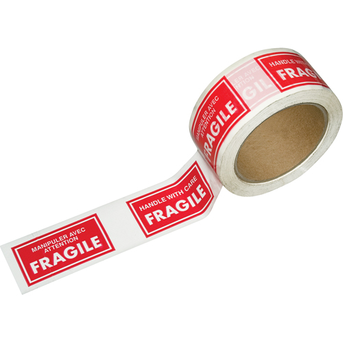 Pre-Printed Message Tapes, 1-7/8" W, White on Red Action Paper