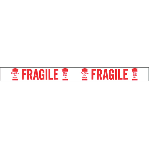 Bilingual Printed Tape – Fragile This Side Up , Red on White Action Paper