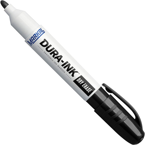Dura-Ink&reg; Dry Erase Ink Markers, Black, Bullet Tip Action Paper