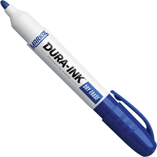 Dura-Ink&reg; Dry Erase Ink Markers, Blue, Bullet Tip Action Paper