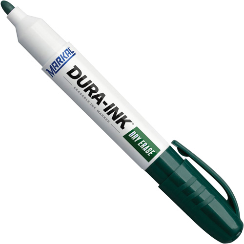 Dura-Ink&reg; Dry Erase Ink Markers, Green, Bullet Tip Action Paper