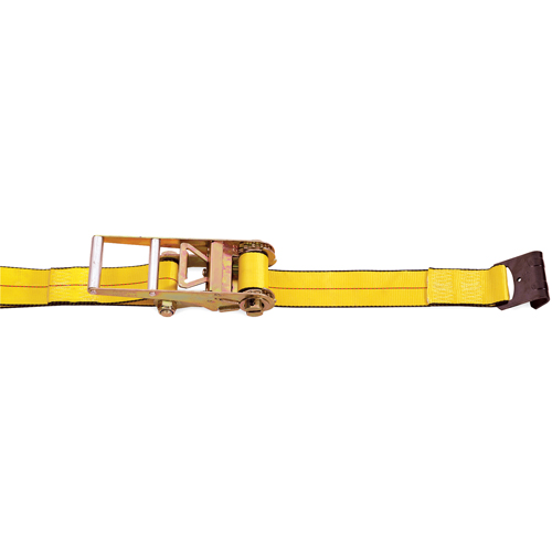 Ratchet Straps, Flat Hook, 3" W x 30' L, 5400 lbs. (2450 kg) Working Load Limit Action Paper