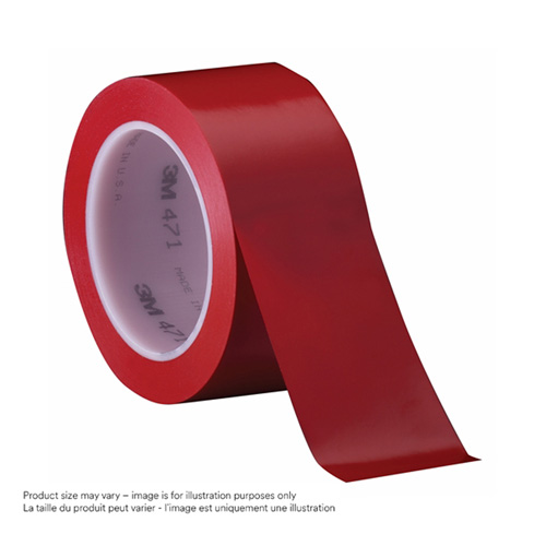 Ruban en vinyle 471, 38 mm (1-1/2") la x 32,9 m (108') lo, 5,3 mils, Rouge Action Paper
