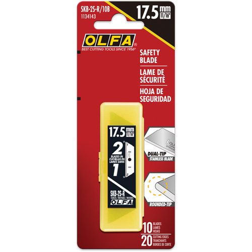 SKB-2S Dual-Edge Stainless Steel Safety Blades, Single Style Action Paper