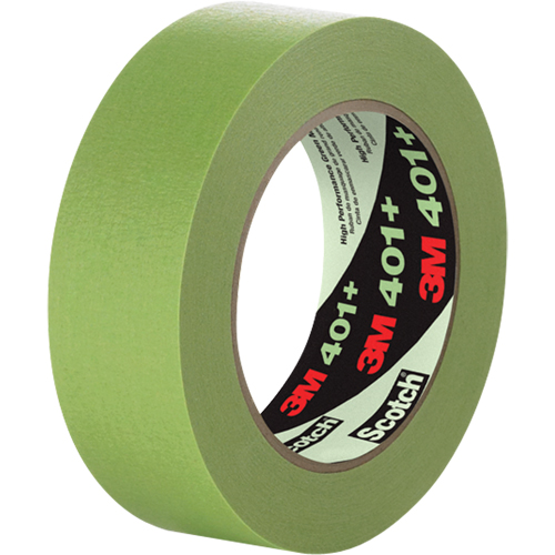 401+ High Performance Masking Tape, 24 mm (1") x 54.8 m (180'), Green Action Paper