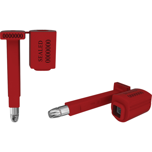 High Security Locktainer Security Seals, 3-1/4", Metal, Bolt Seal Action Paper