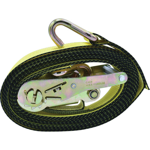 Tendeurs d'arrimage &agrave; cliquet, Crochet en J, 2" , 16' , Charge d'utilisation max. 10 000 lb Action Paper