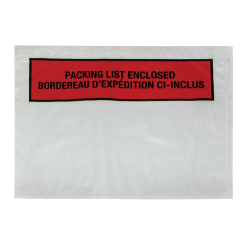 Packing List Envelope, 7" L x 5-1/2" W, Backloading Style Action Paper