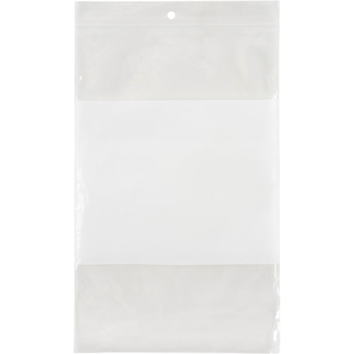 Sacs en poly avec espace inscriptible blanc, Refermable, 9" x 6", 2 mils Action Paper